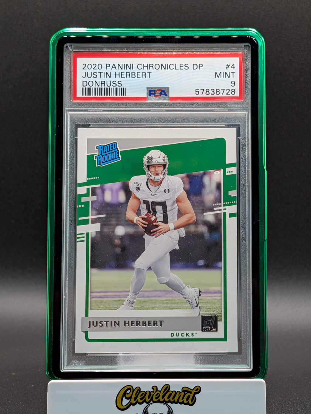 2020 Panini Rated Rookie #4 Justin Herbert Donruss PSA 9 w/ Cardictive Case