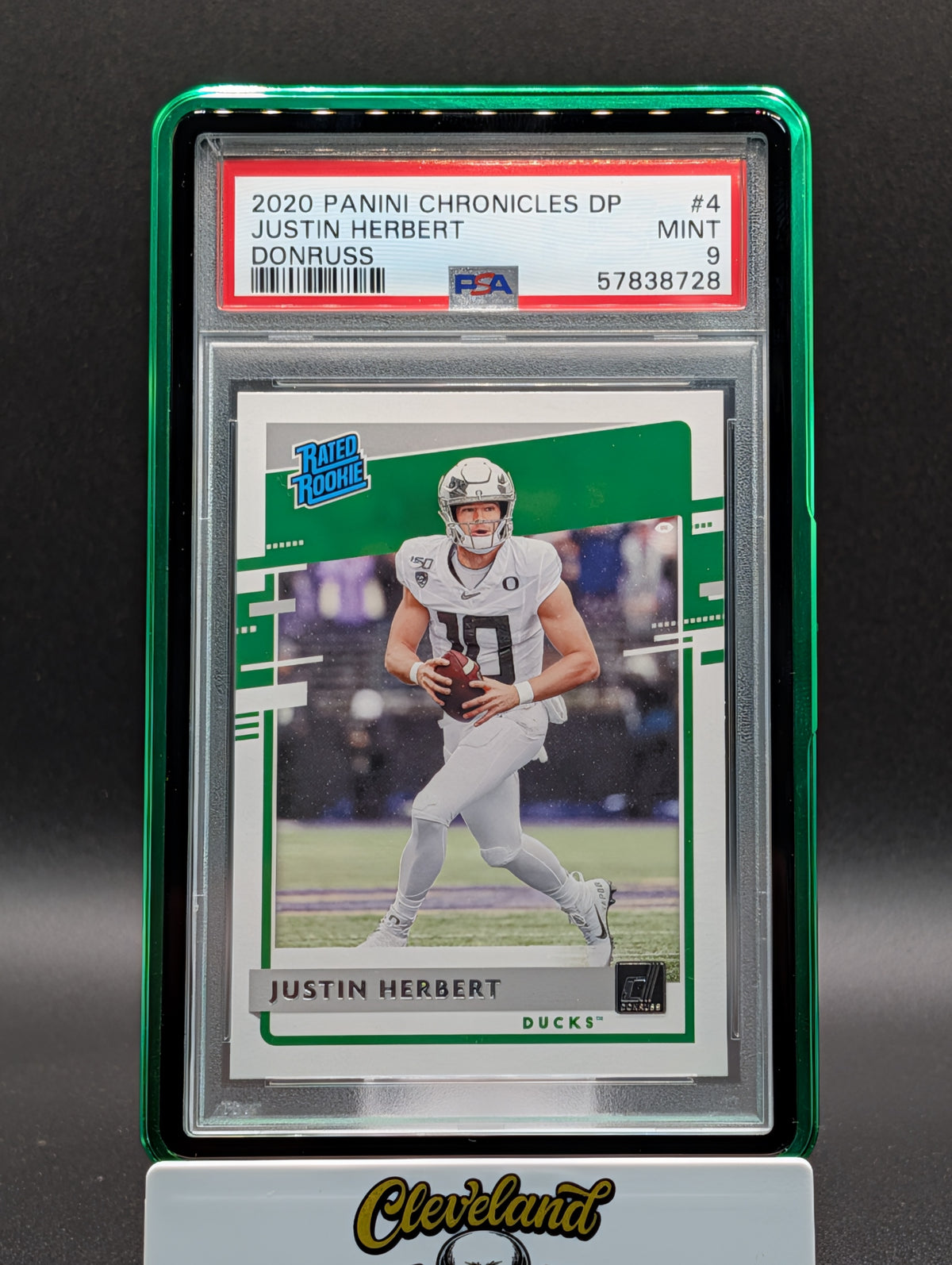 2020 Panini Rated Rookie #4 Justin Herbert Donruss PSA 9 w/ Cardictive Case