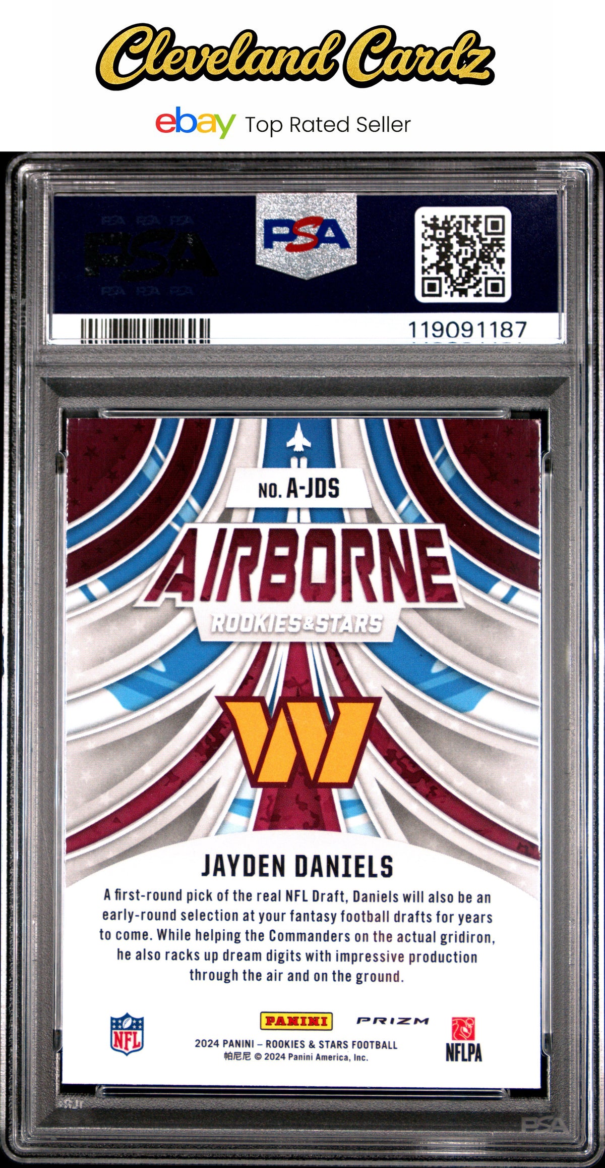 2024 Panini Rookies & Stars Airborne #AJDS Jayden Daniels PSA 9