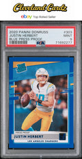 2020 Panini Donruss #303 Justin Herbert Blue Press Proof PSA 9