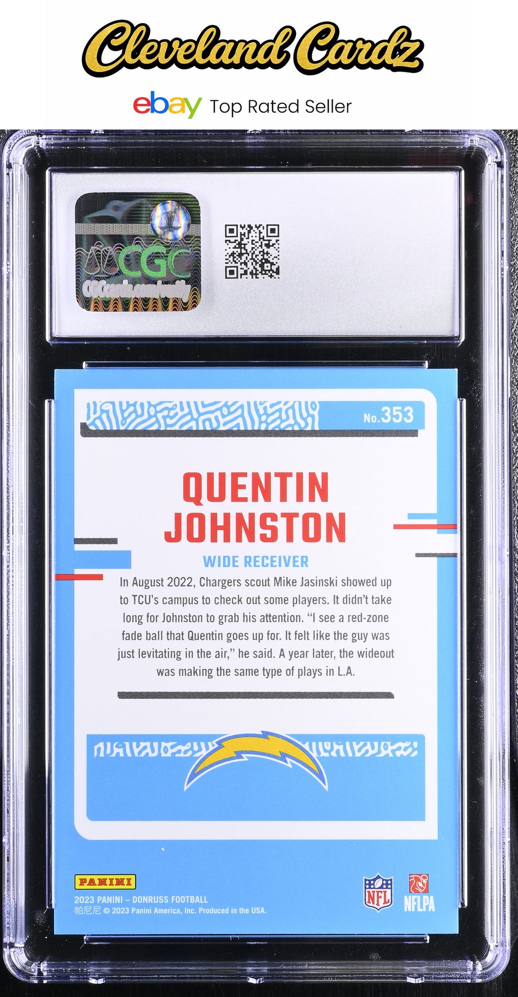 2023 Donruss #353 Quentin Johnston CGC 9.5