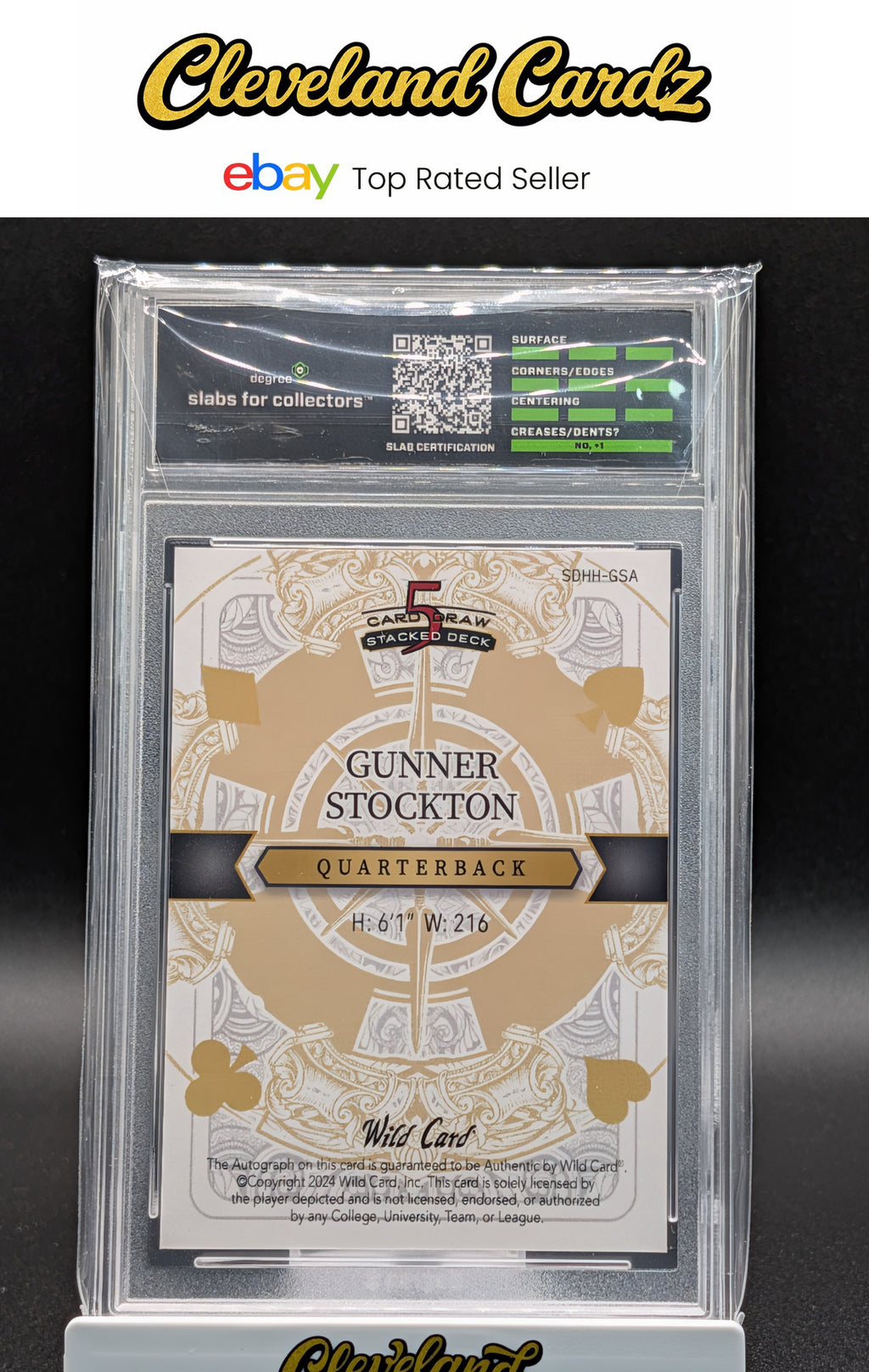 2024 WC #SDHH-GSA Gunner Stockton Auto QO❤️ Mosaic Red #/2 DGS 10 Gem Mint
