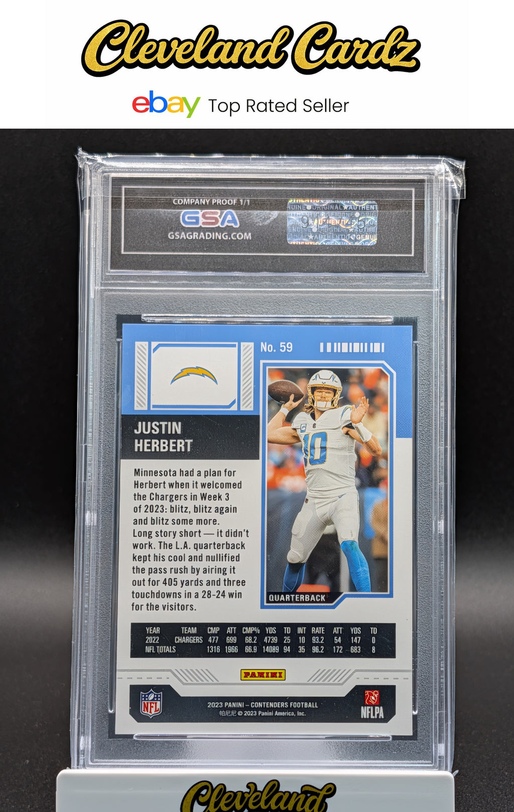 2023 Panini Contenders #59 Justin Herbert Season Ticket Mojo Refractor Other 10