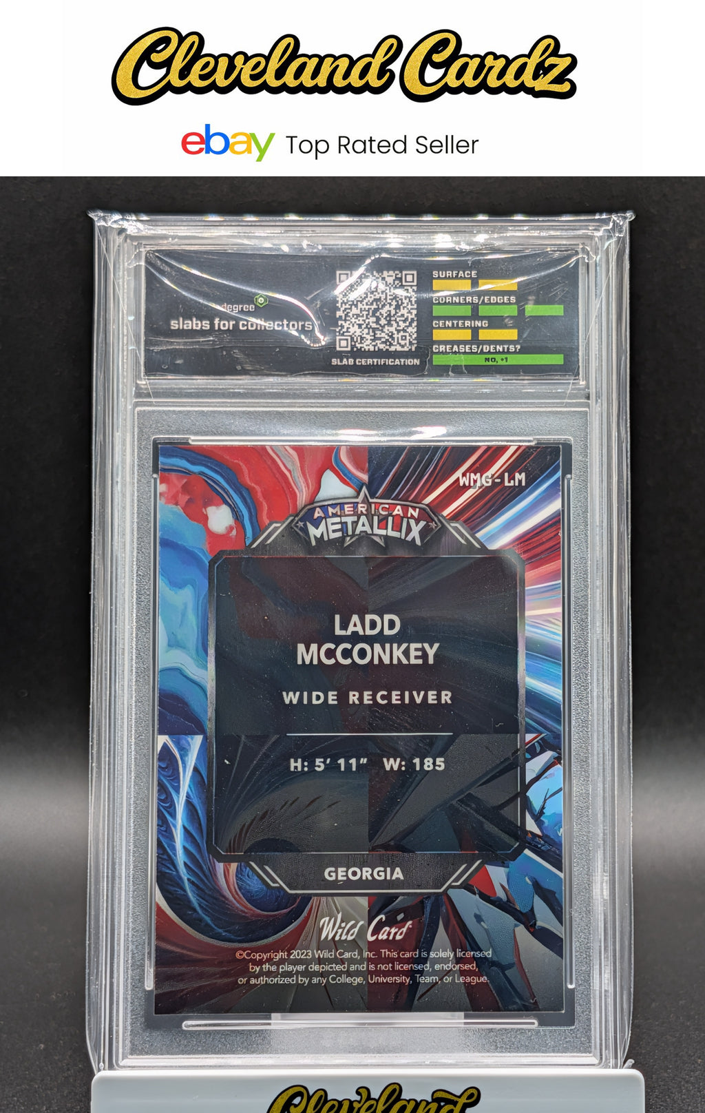 2023 Wild Card - WildGlass-Rainbow-Red #WMG-LM Ladd McConkey #/3
