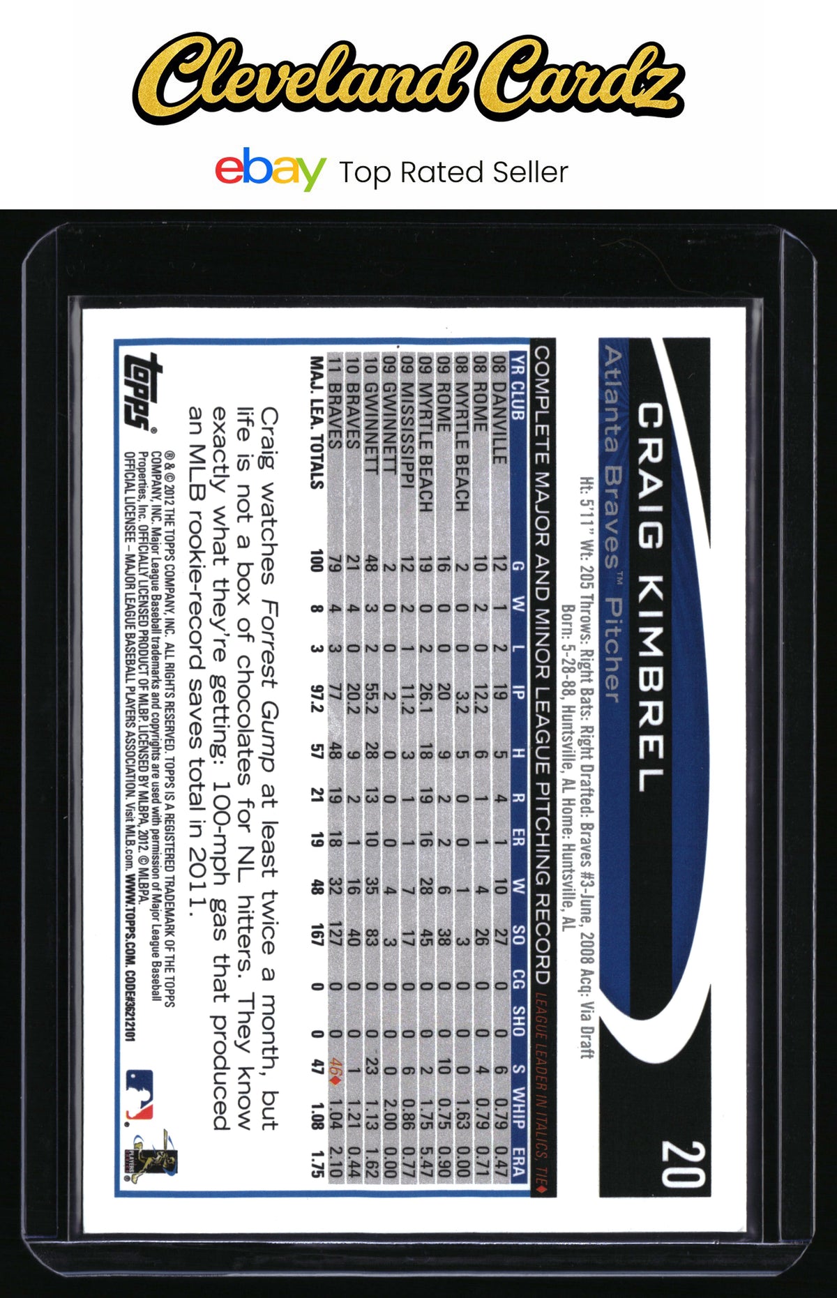 2012 Topps #20a Craig Kimbrel
