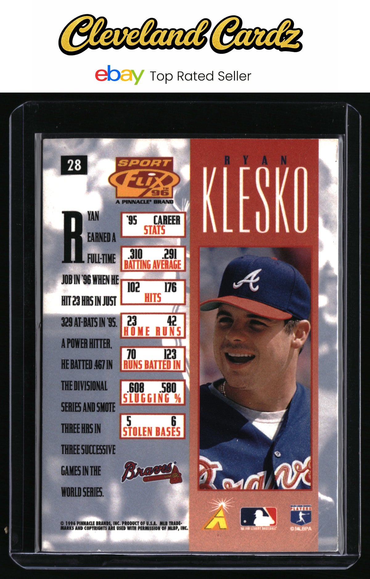 1996 Sportflix #28 Ryan Klesko