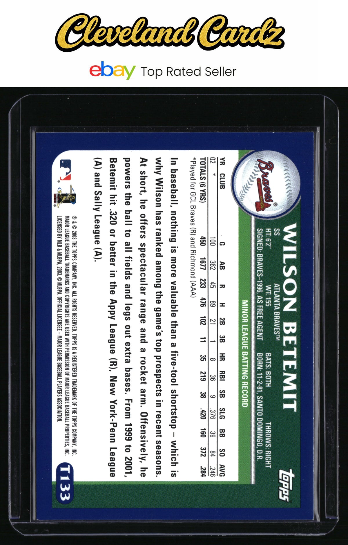 2003 Topps Traded & Rookies #T133 Wilson Betemit