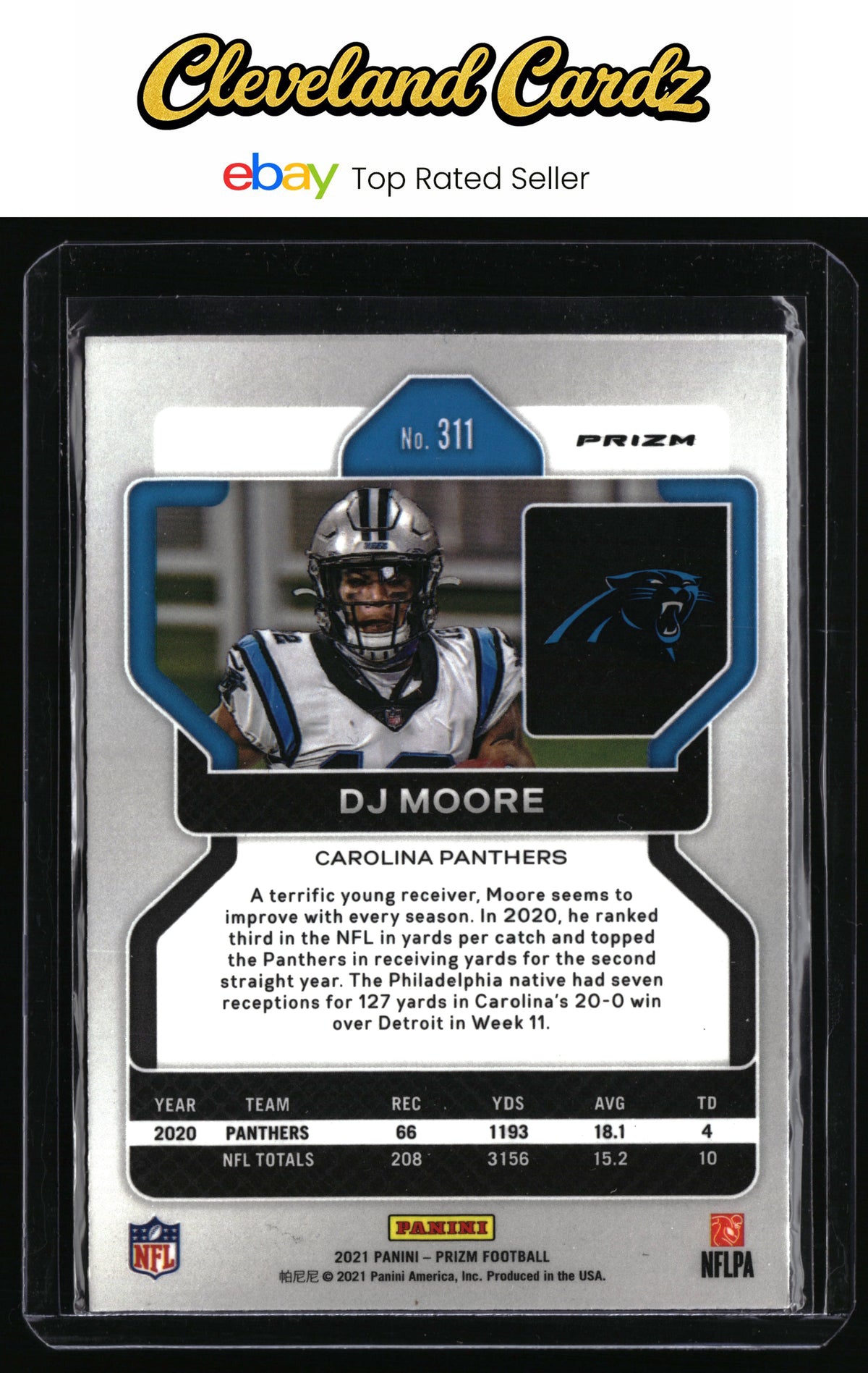 2021 Panini Prizm #311 DJ Moore Red White and Blue