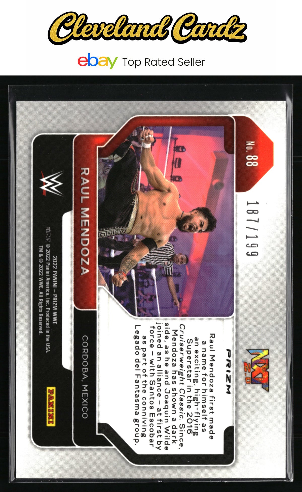 2022 Panini Prizm WWE #88 Raul Mendoza Blue #/199