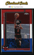 2025-26 Topps Chrome Update #93 Coby White Red White and Blue Refractor