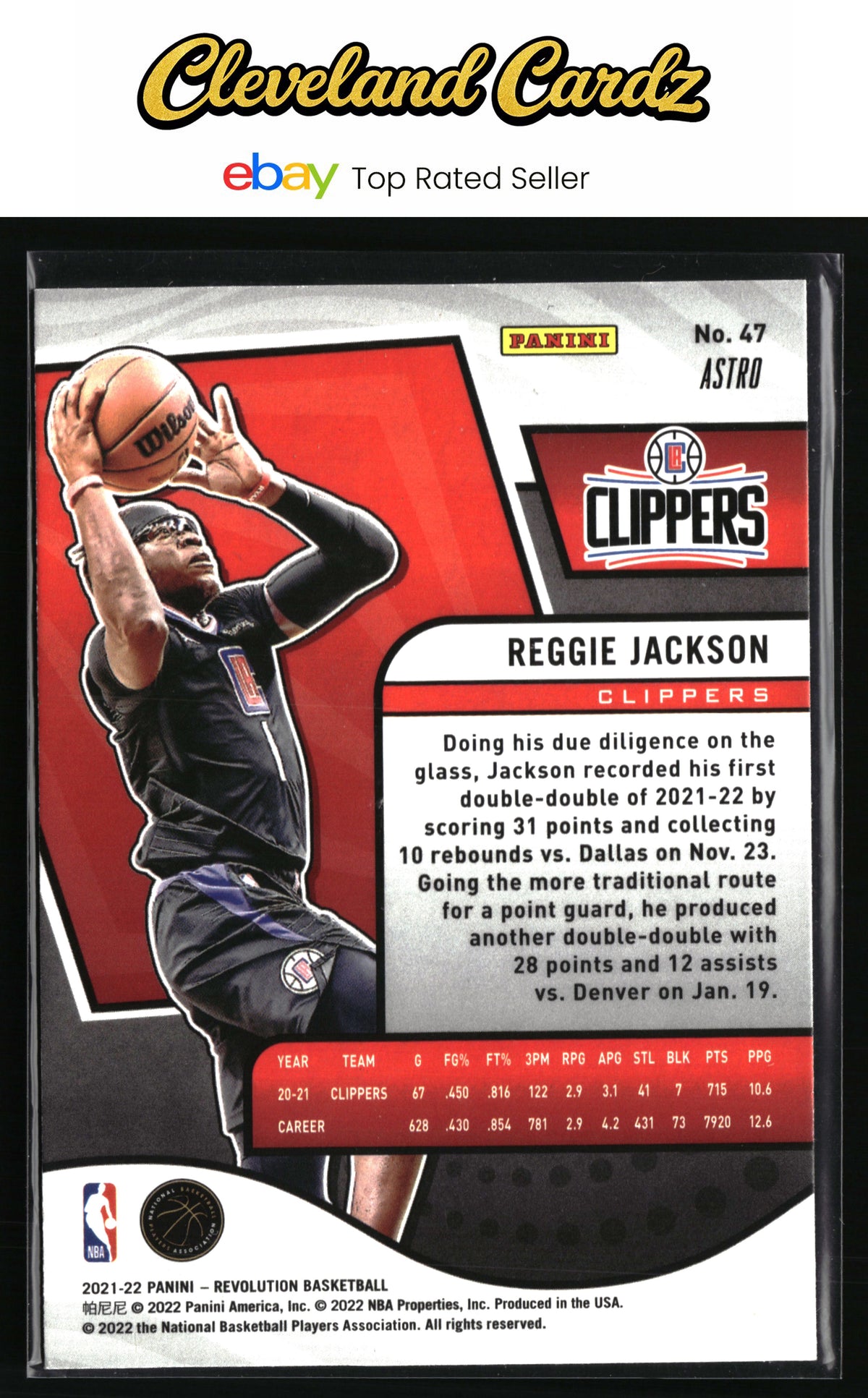 2021-22 Panini Revolution #47 Reggie Jackson Astro