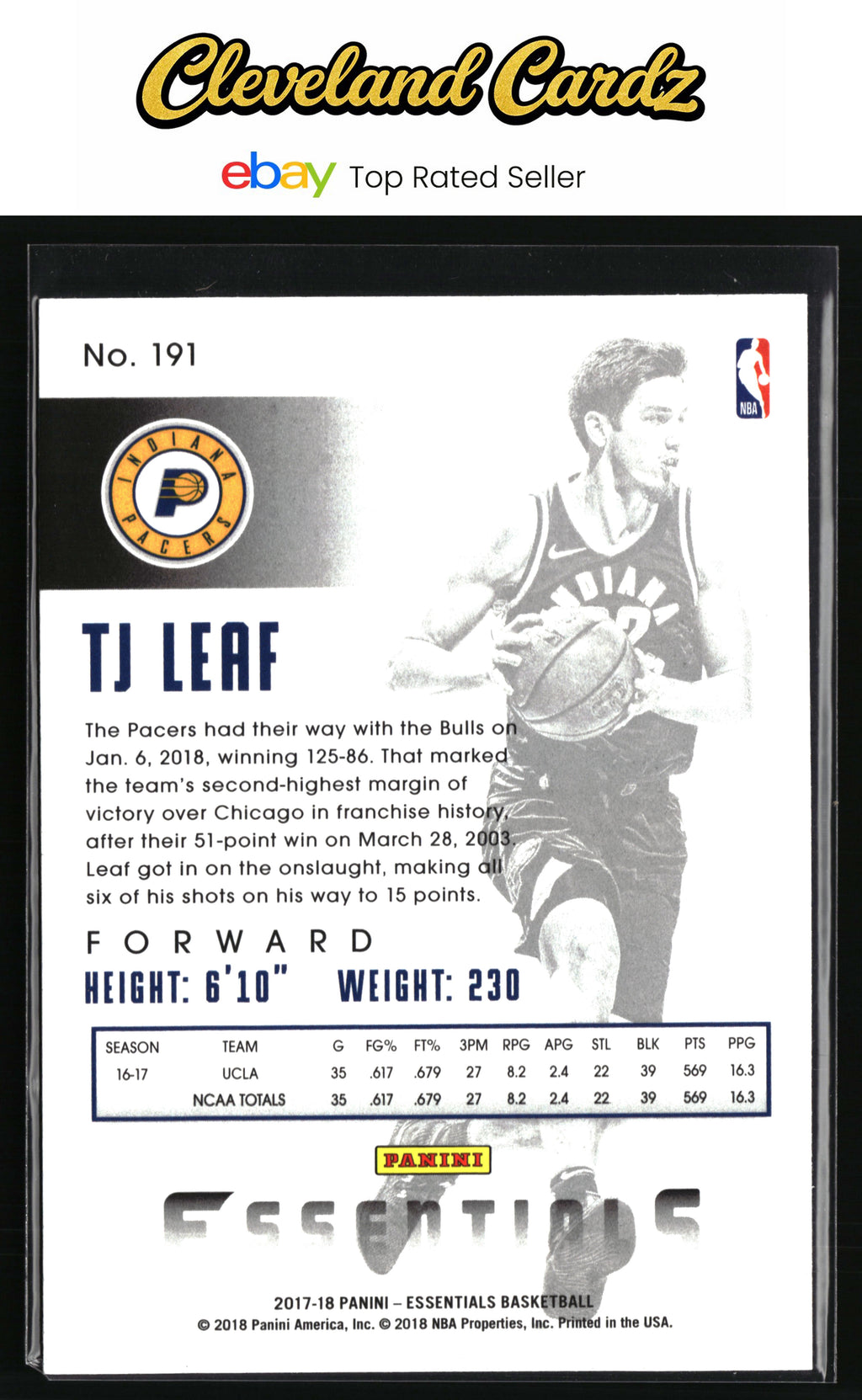 2017-18 Panini Essentials #191 TJ Leaf