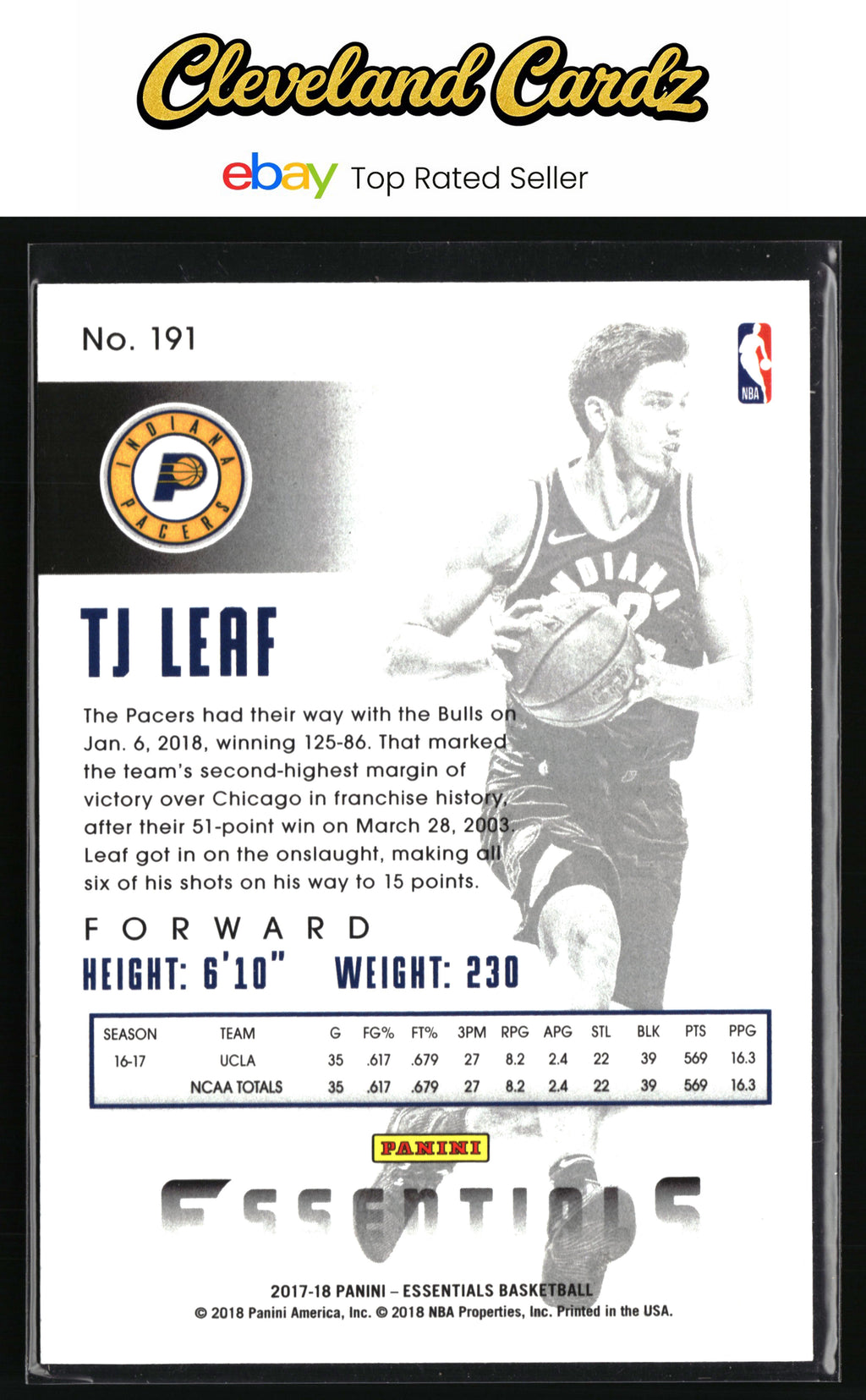 2017-18 Panini Essentials #191 TJ Leaf