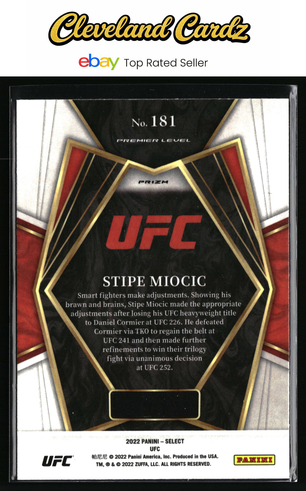 2022 Panini Select UFC #181 Stipe Miocic Silver Prizms