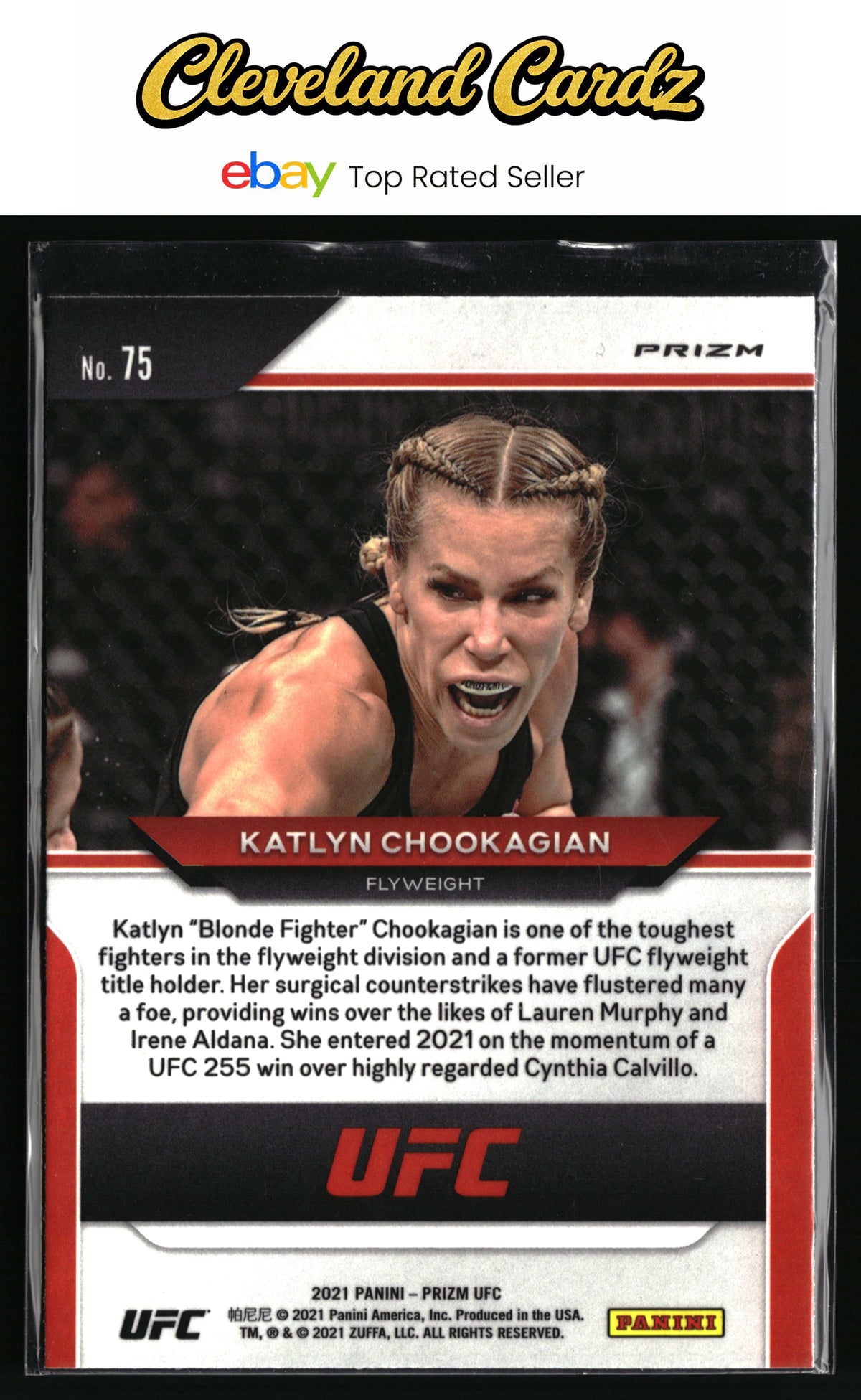 2021 Panini Prizm UFC #75 Katlyn Chookagian Silver Prizms