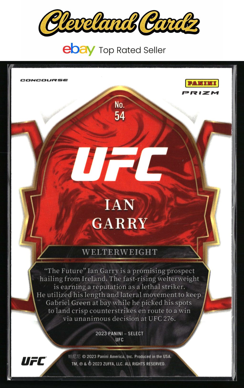 2023 Panini Select UFC #54 Ian Garry Red, White, and Blue Prizms