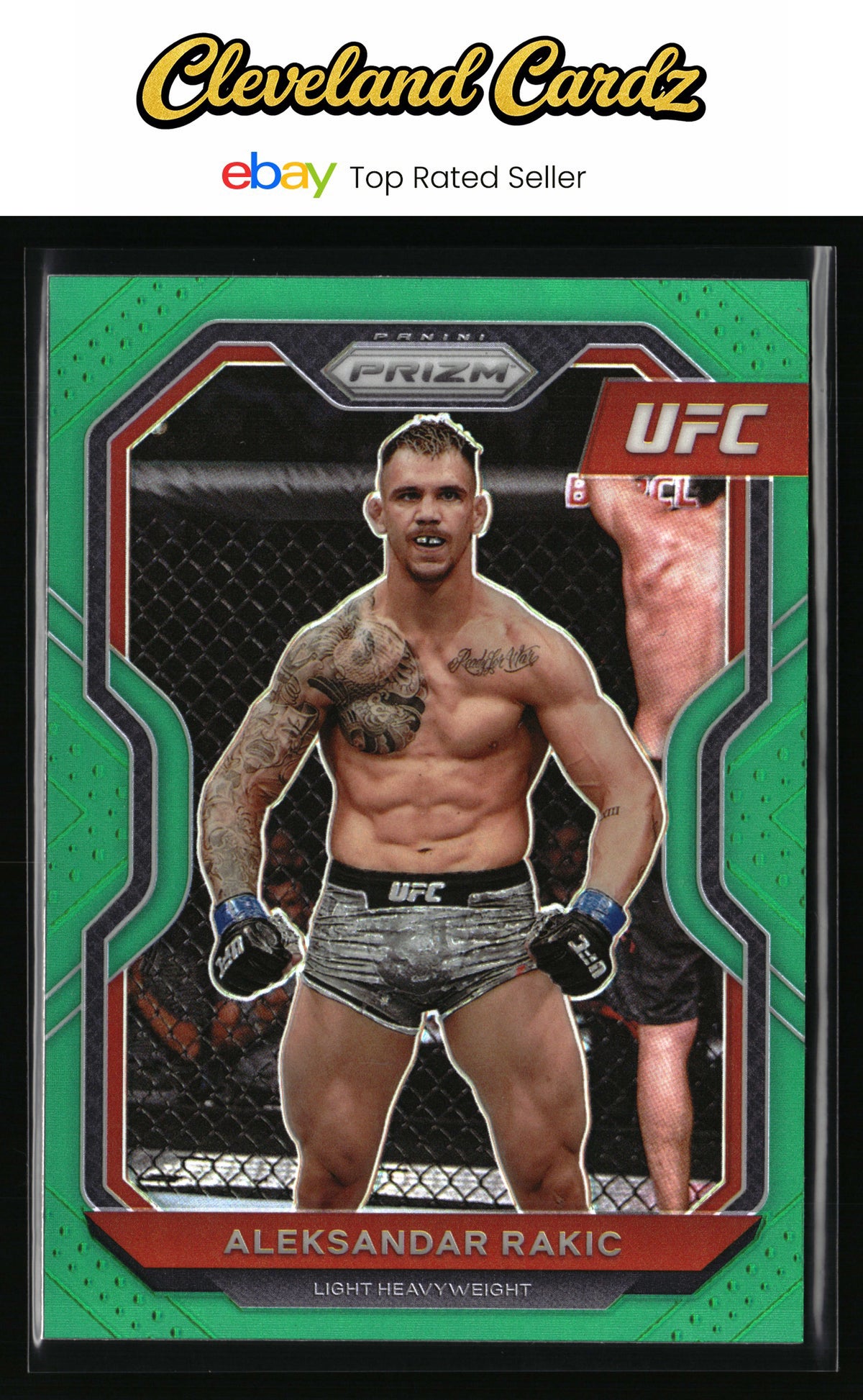 2021 Panini Prizm UFC #16 Aleksandar Rakic Green Prizms