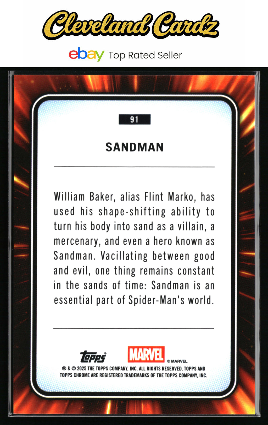 2025 Topps Chrome Marvel #91 Sandman