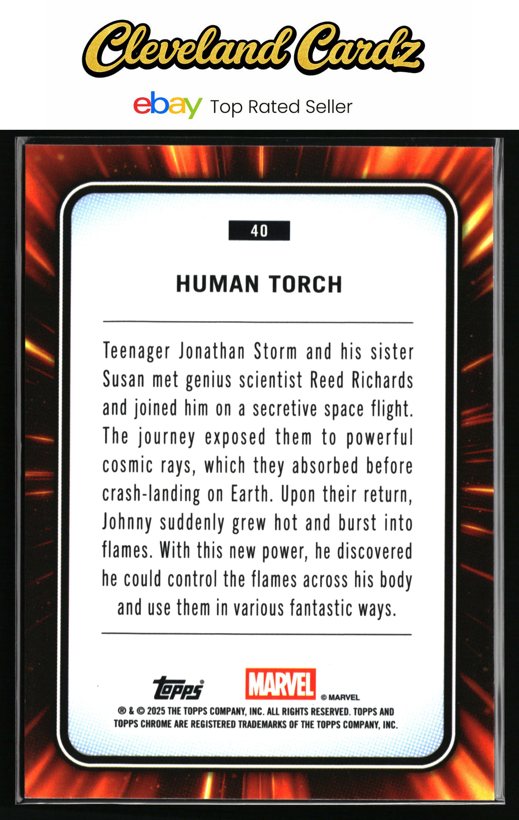 2025 Topps Chrome Marvel #40 Human Torch