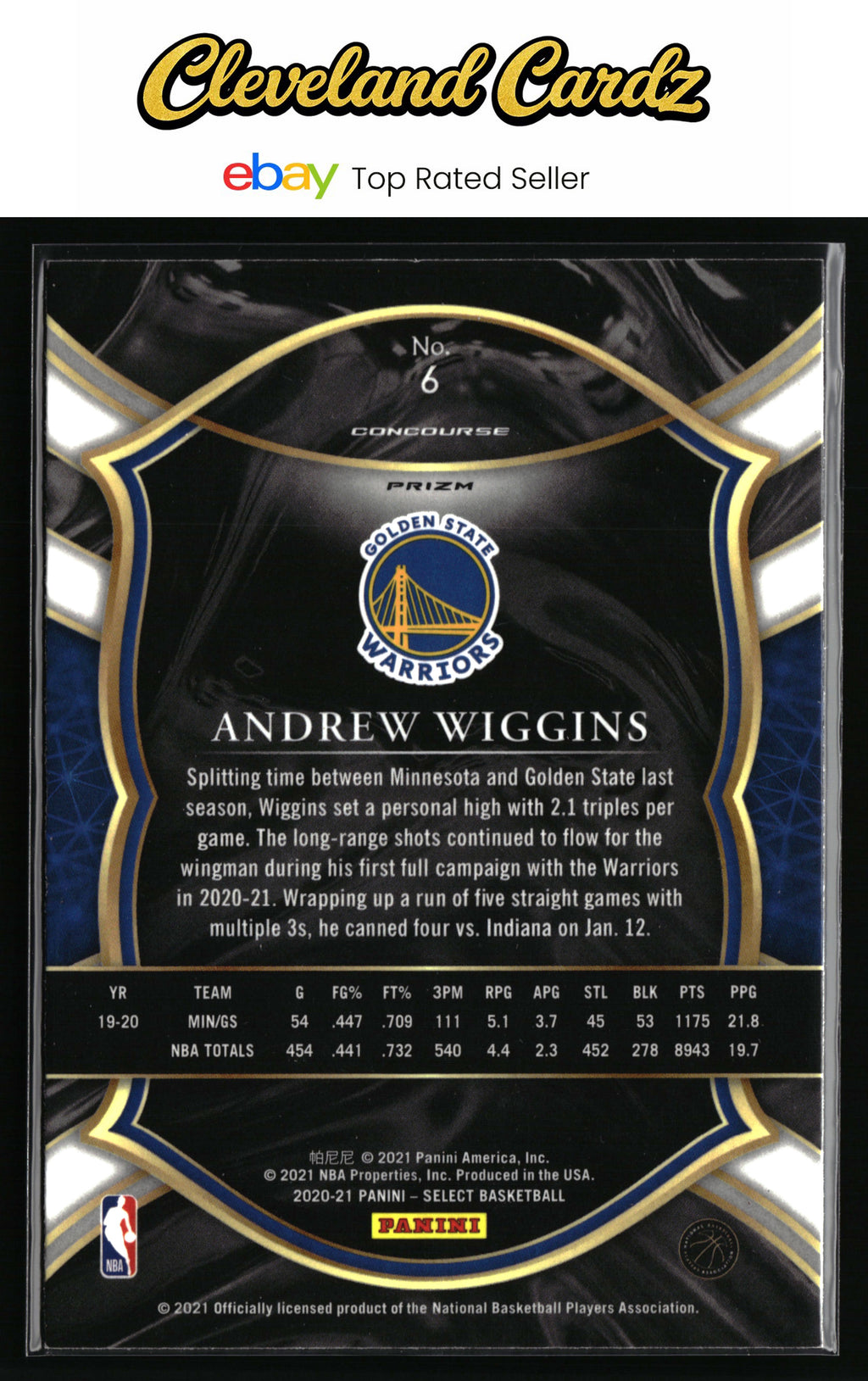 2020-21 Panini Select #6 Andrew Wiggins Red Wave Prizms