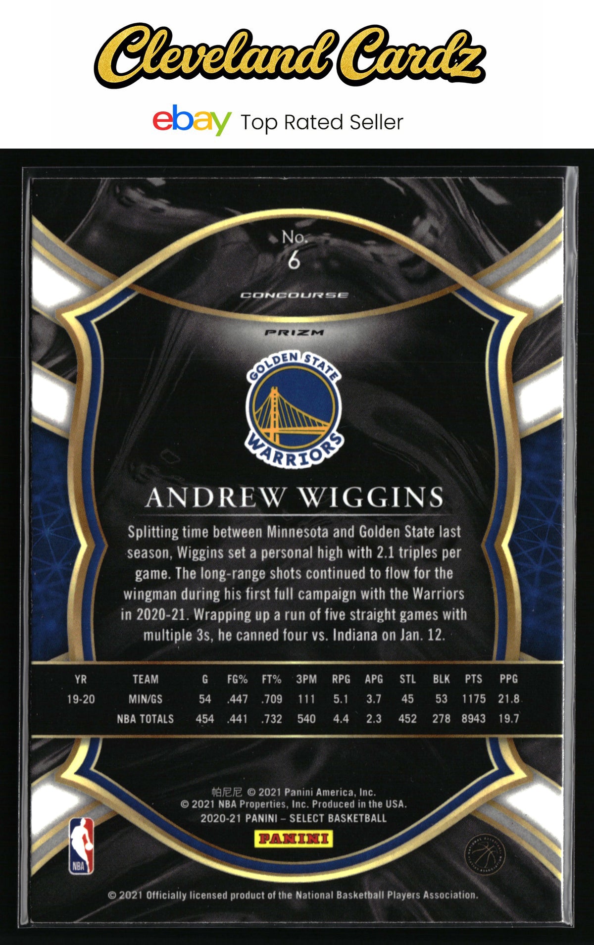 2020-21 Panini Select #6 Andrew Wiggins Red Wave Prizms