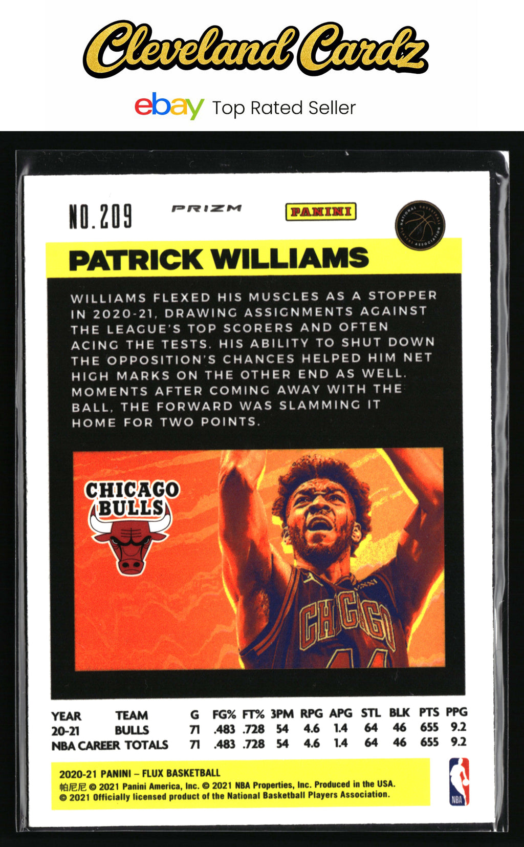 2020-21 Panini Flux #209 Patrick Williams Pulsar