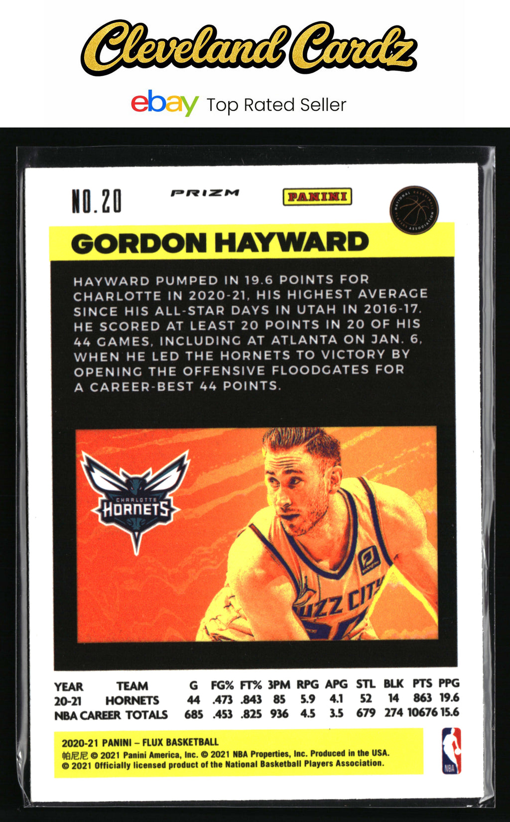 2020-21 Panini Flux #20 Gordon Hayward Pulsar