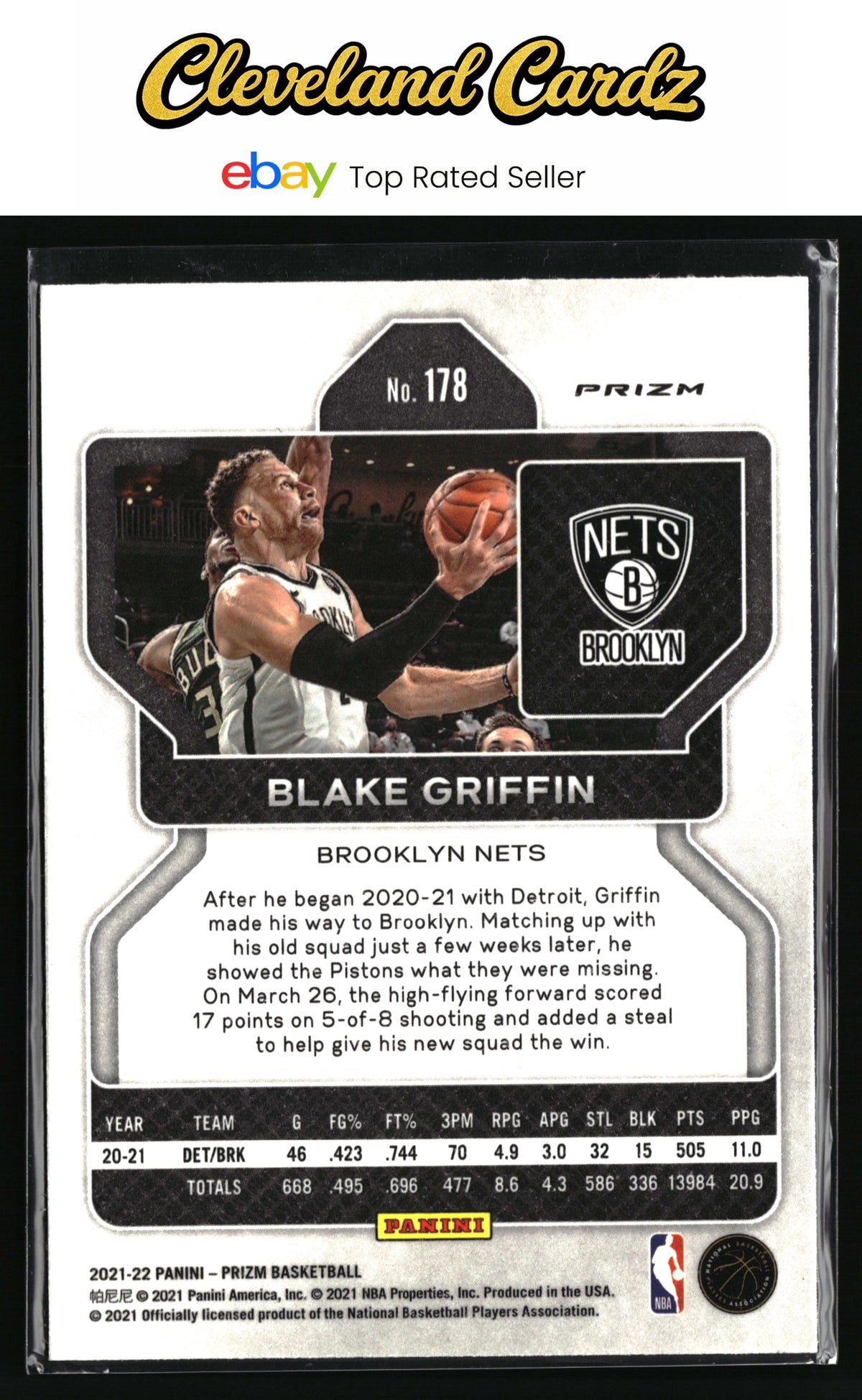 2021-22 Panini Prizm #178 Blake Griffin Orange Ice