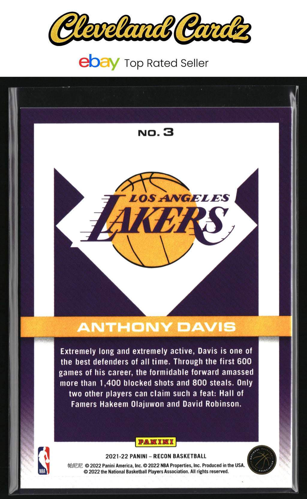 2021-22 Panini Recon #3 Anthony Davis
