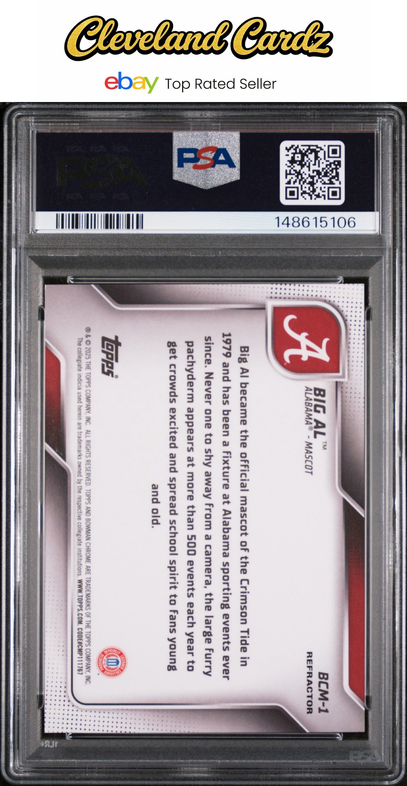 2025 Bowman University Chrome Mascots #1 Big Al PSA 9