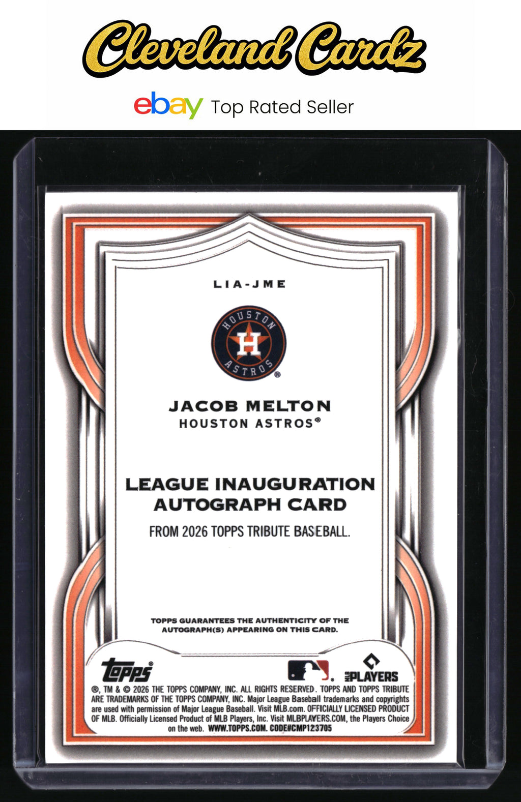 2026 Topps Tribute #LIA-JME Jacob Melton League Inauguration Auto Purple #/75