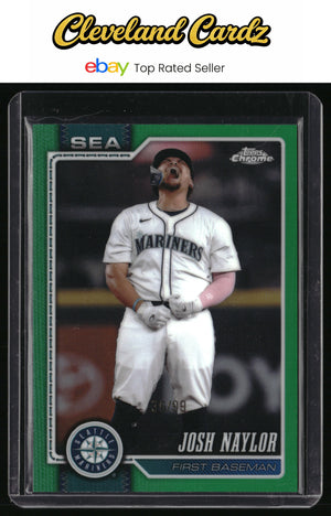 2026 Topps Chrome #201 Josh Naylor Green Refractors #/99