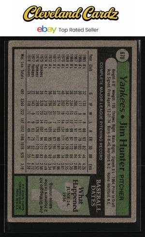 1979 Topps #670 Jim Hunter