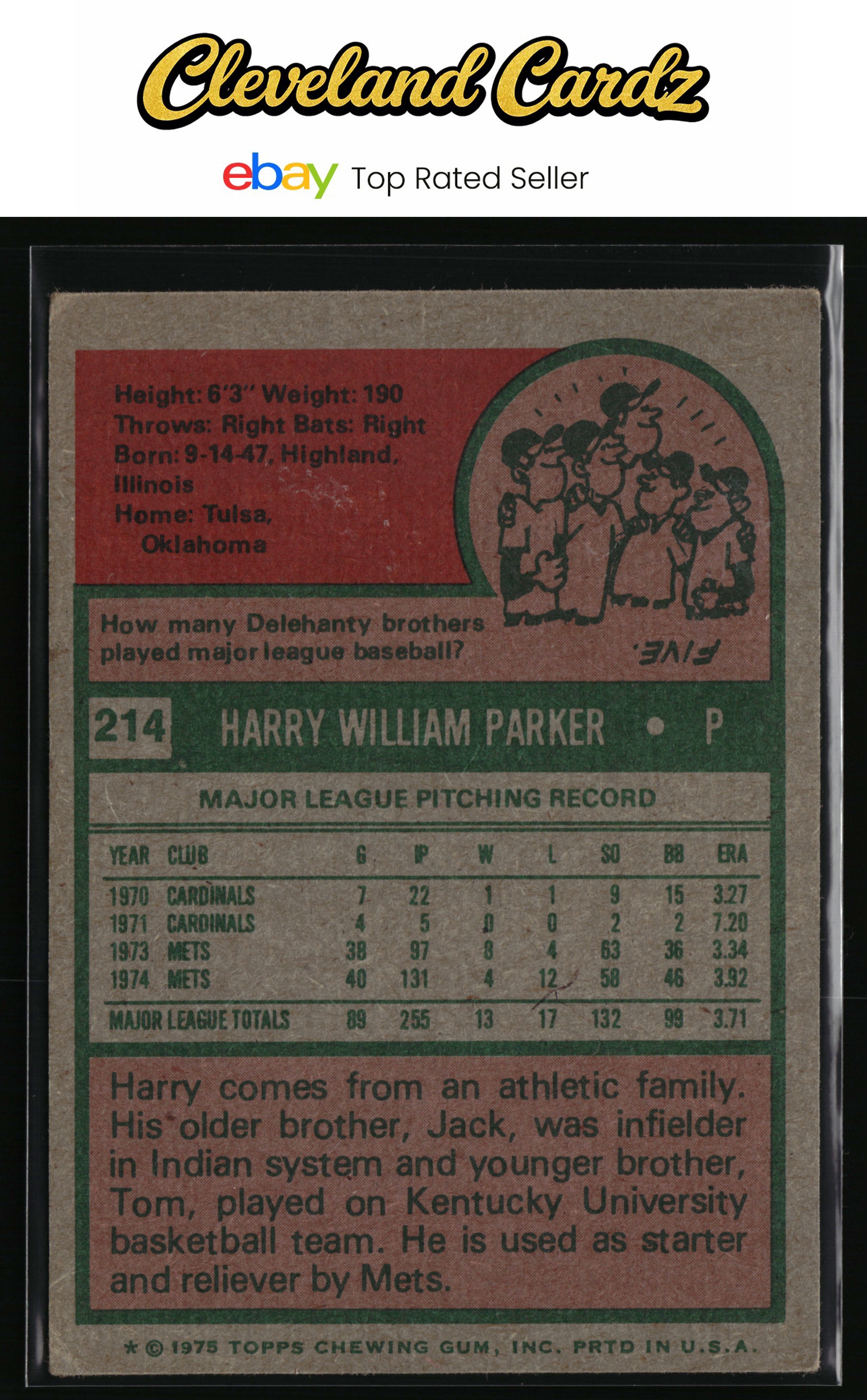 1975 Topps #214 Harry Parker
