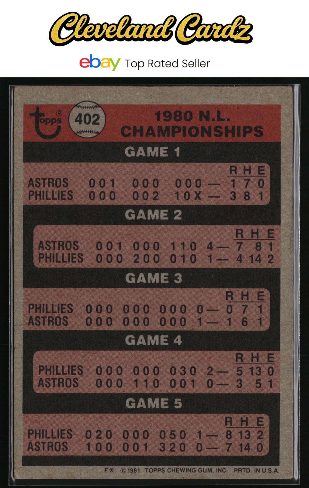 1981 Topps #402 1980 N.L. Championships NLCS