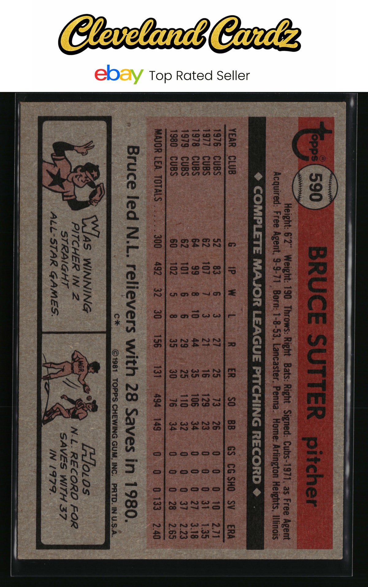 1981 Topps #590 Bruce Sutter