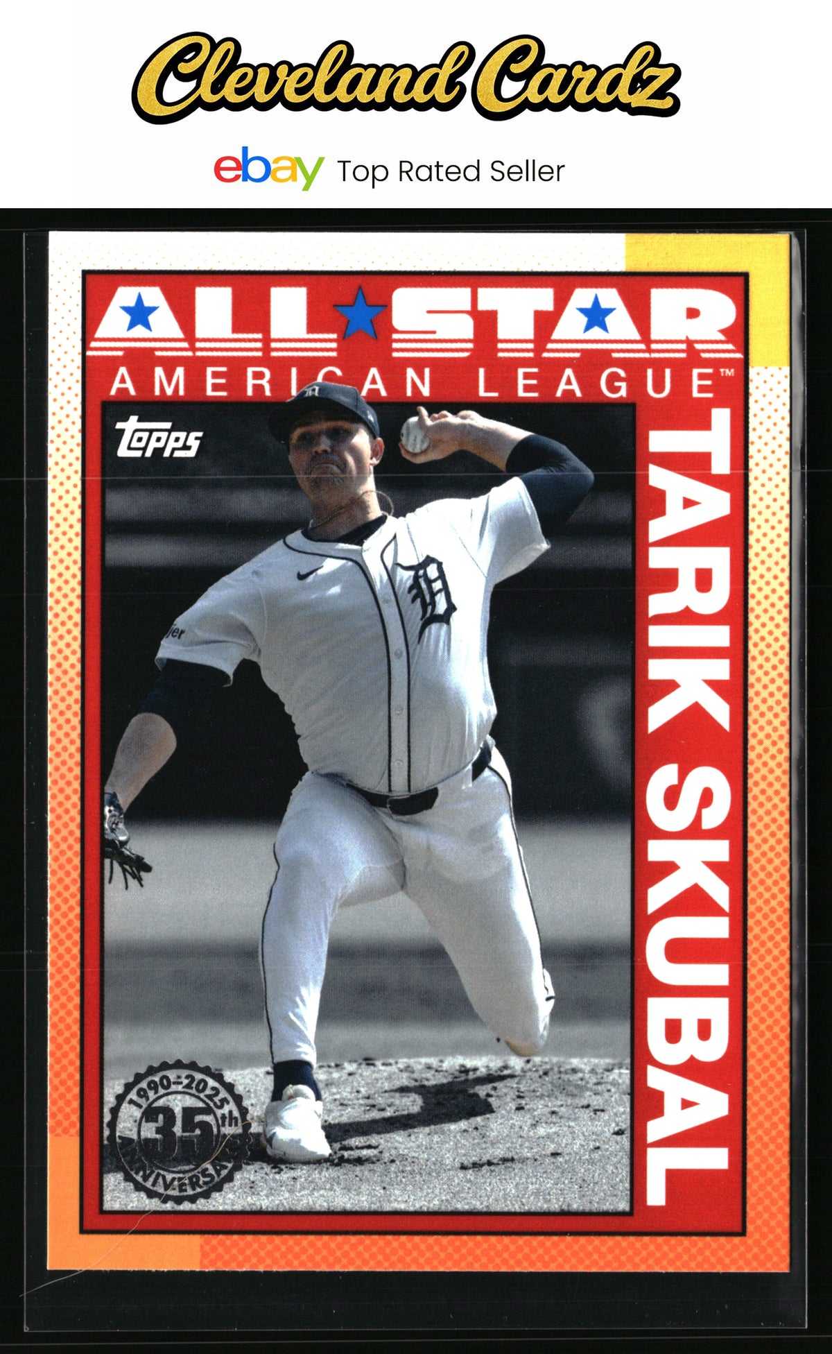 2025 Topps #90AS-1a Tarik Skubal 1990 Topps Baseball 35th Anniversary All-Stars