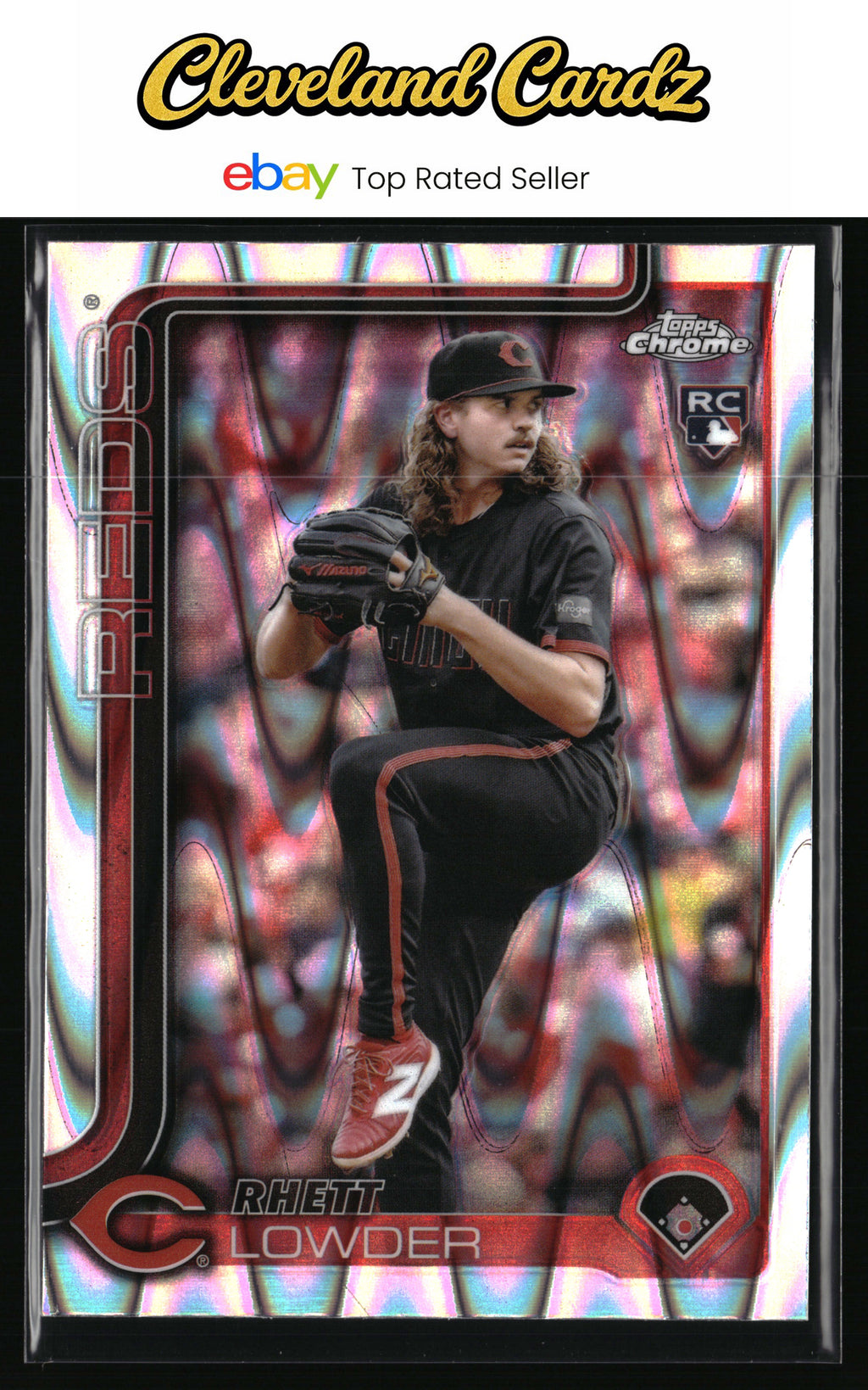 2025 Topps Chrome #147 Rhett Lowder RayWave Refractors