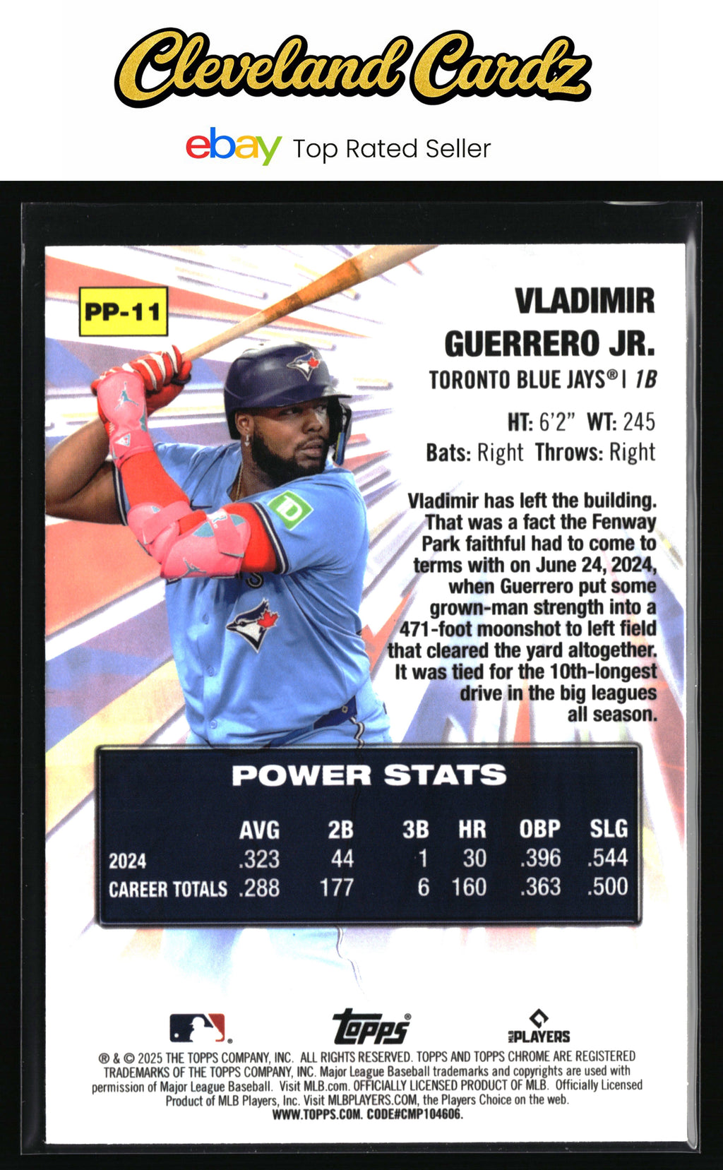 2025 Topps Chrome #PP-11 Vladimir Guerrero Jr. Power Players