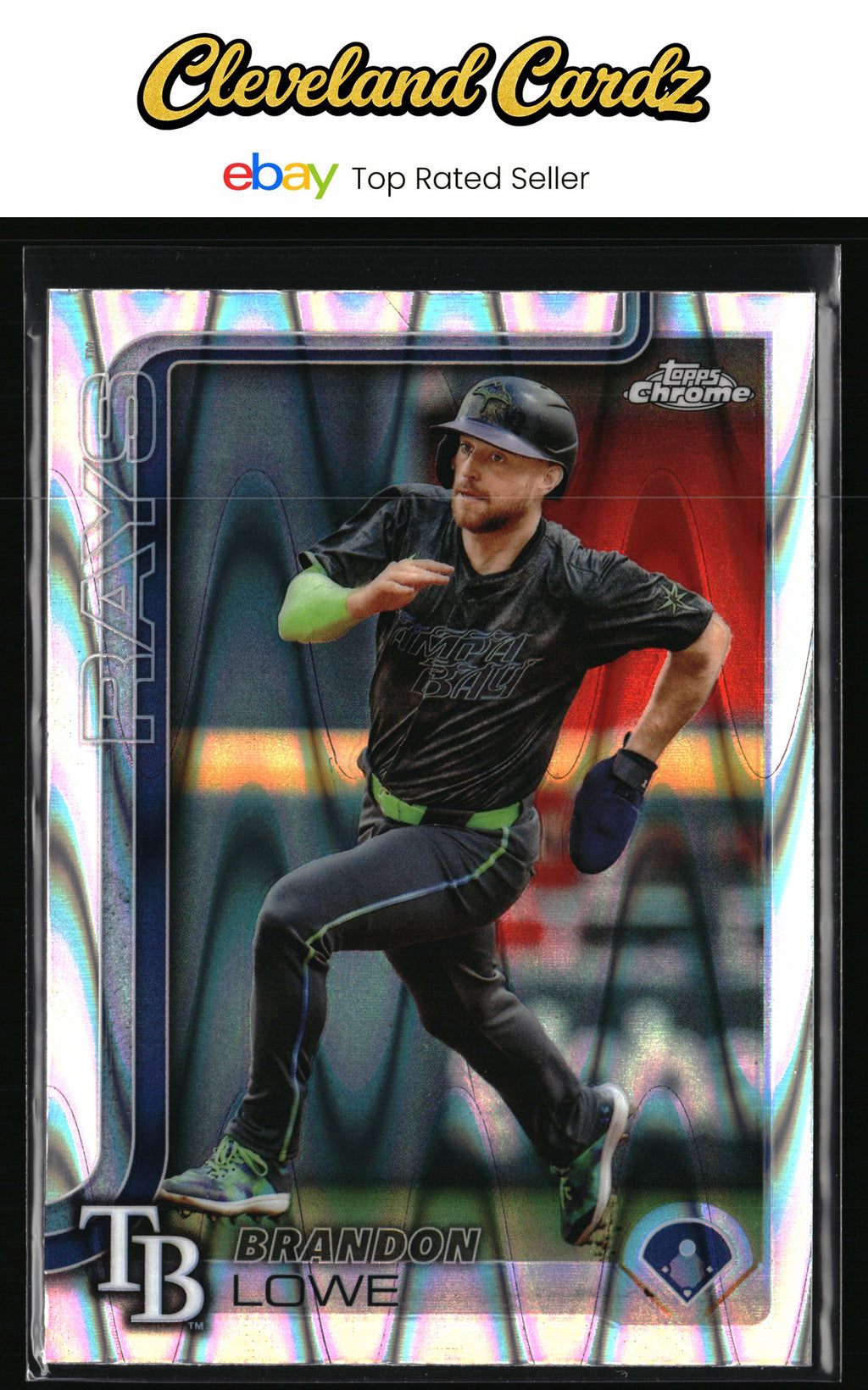 2025 Topps Chrome #113 Brandon Lowe RayWave Refractors