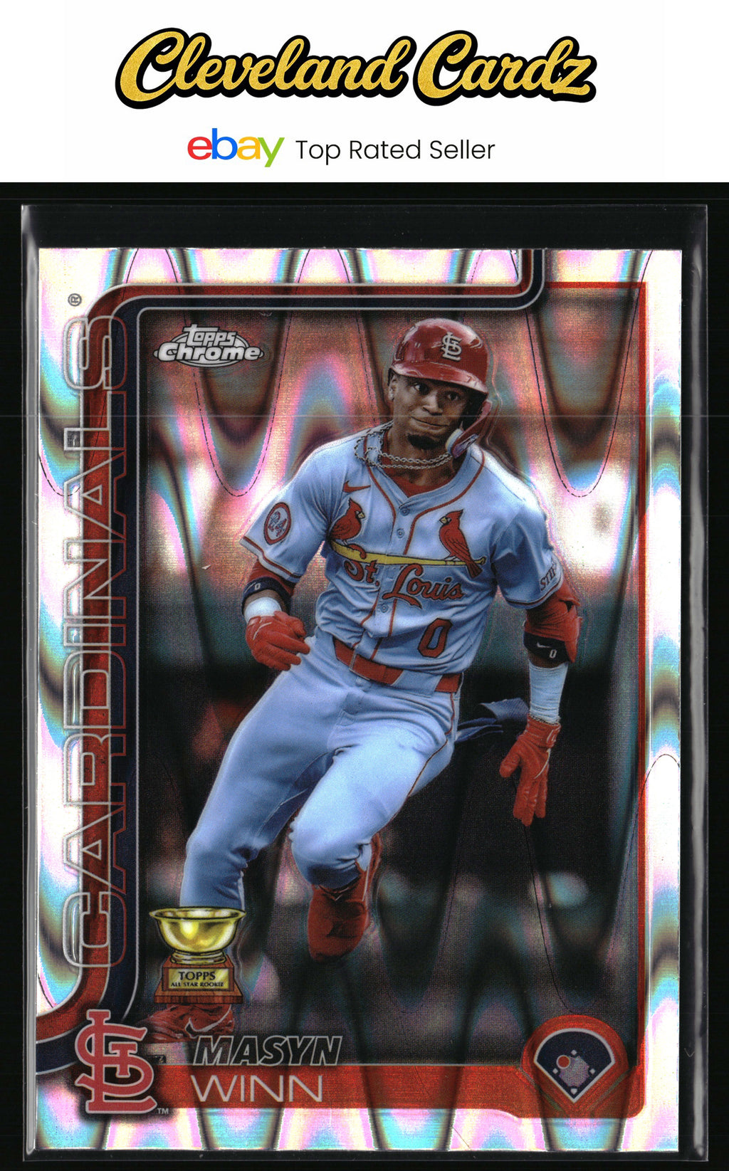 2025 Topps Chrome #244 Masyn Winn RayWave Refractors
