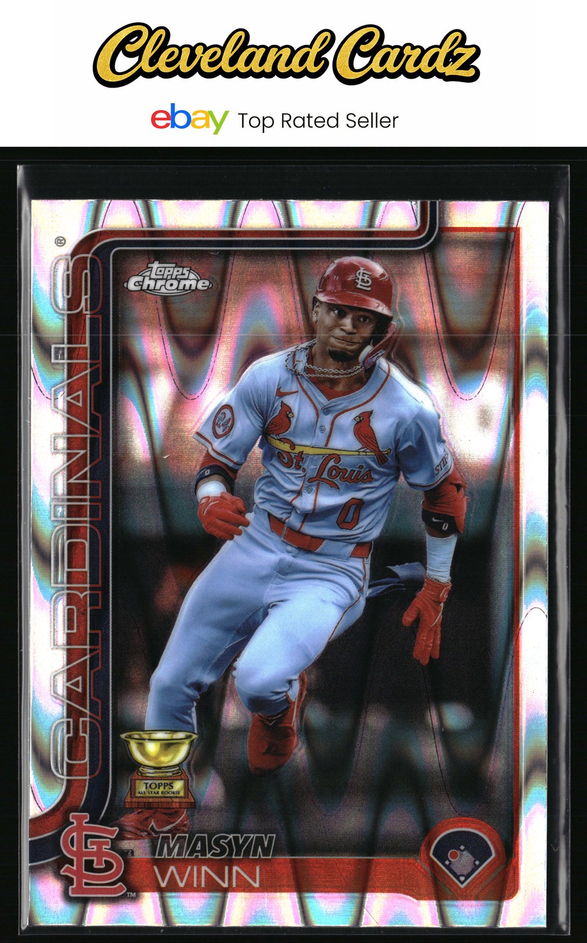 2025 Topps Chrome #244 Masyn Winn RayWave Refractors