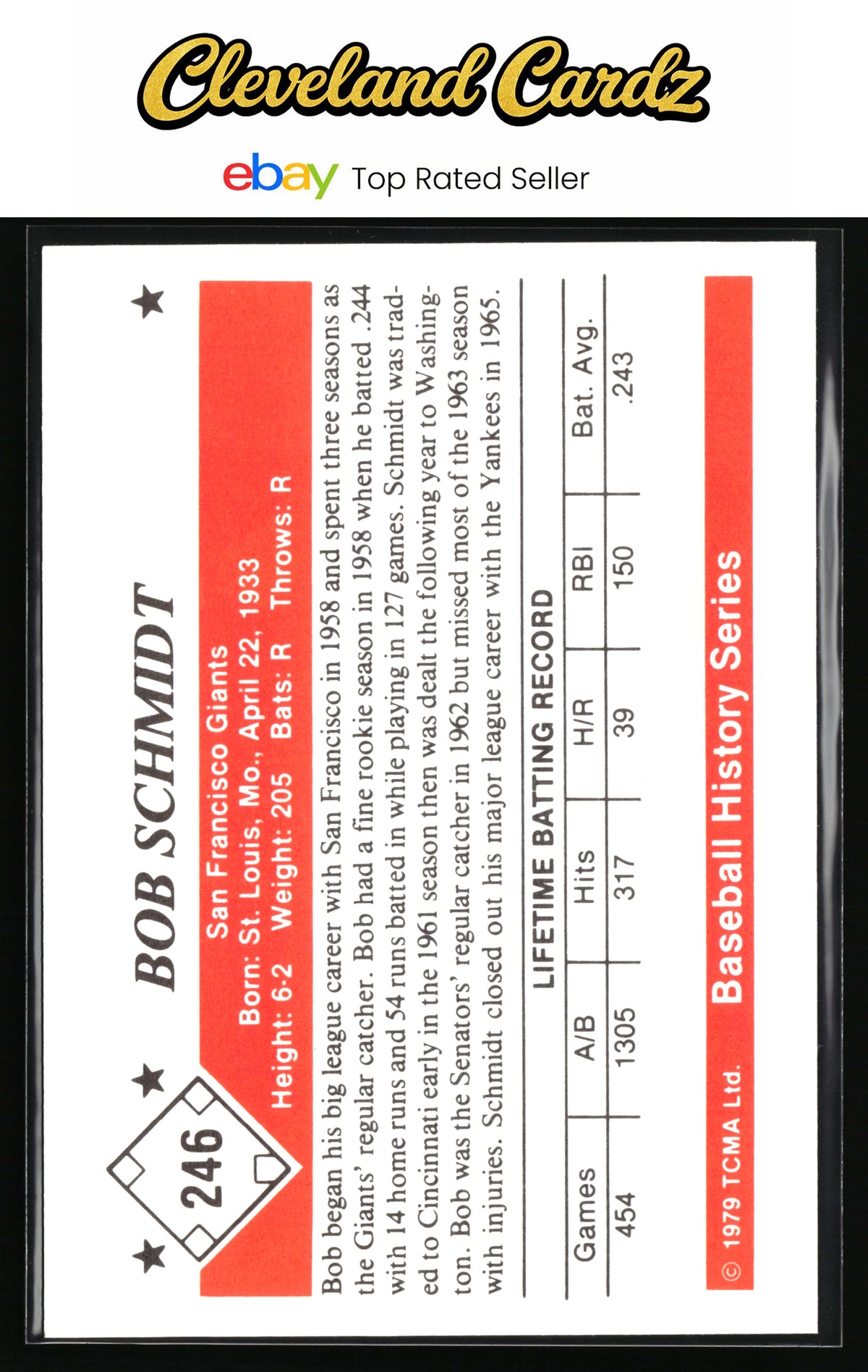 1979 TCMA The 1950’s #246 Bob Schmidt