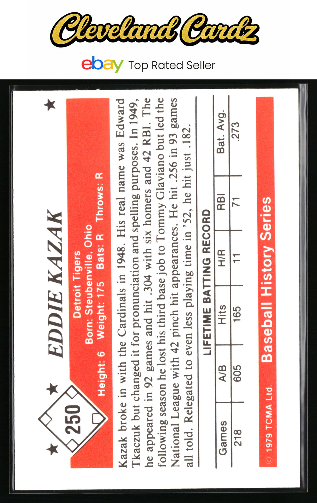 1979 TCMA The 1950’s #250 Eddie Kazak