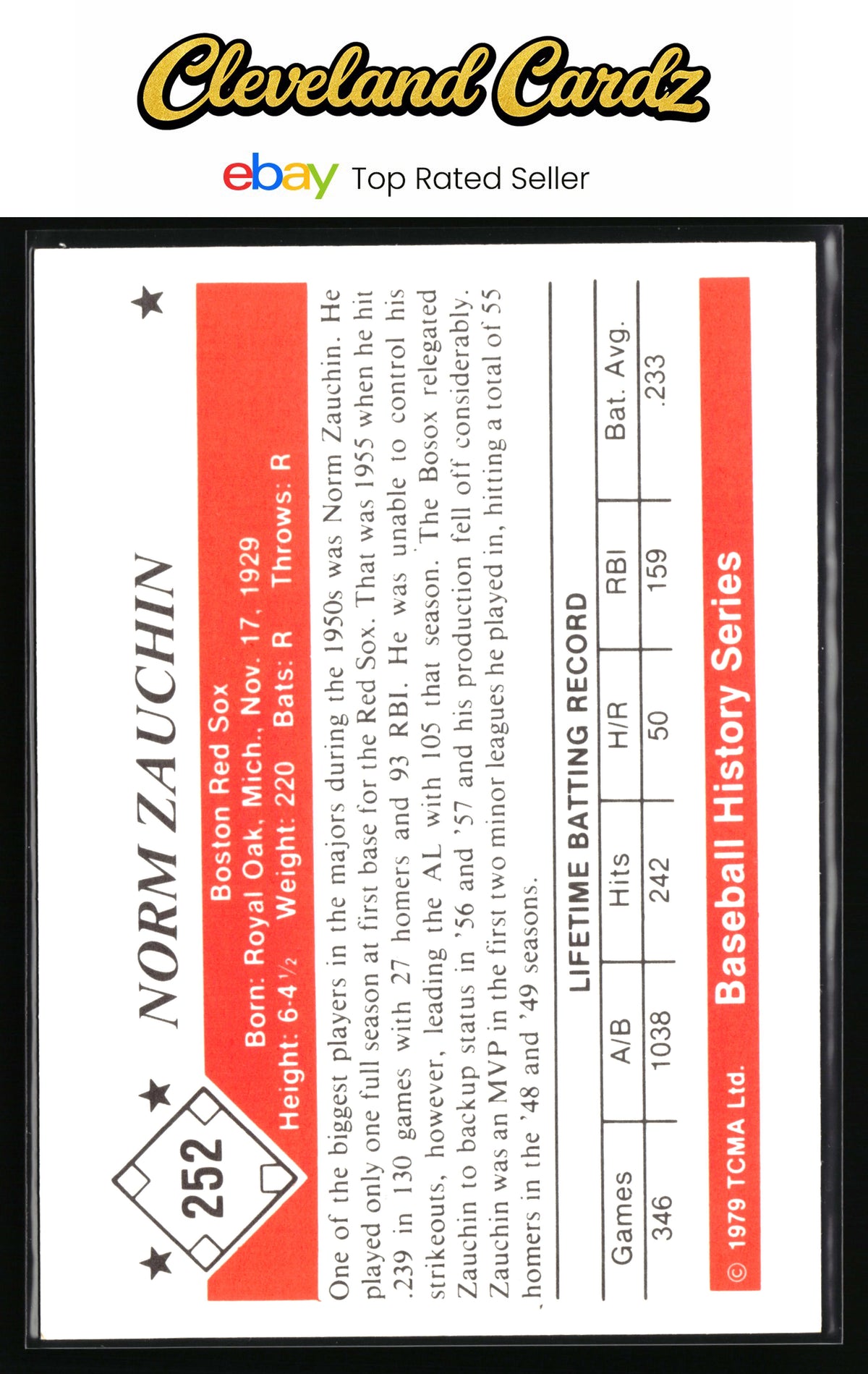 1979 TCMA The 1950’s #252 Norm Zauchin