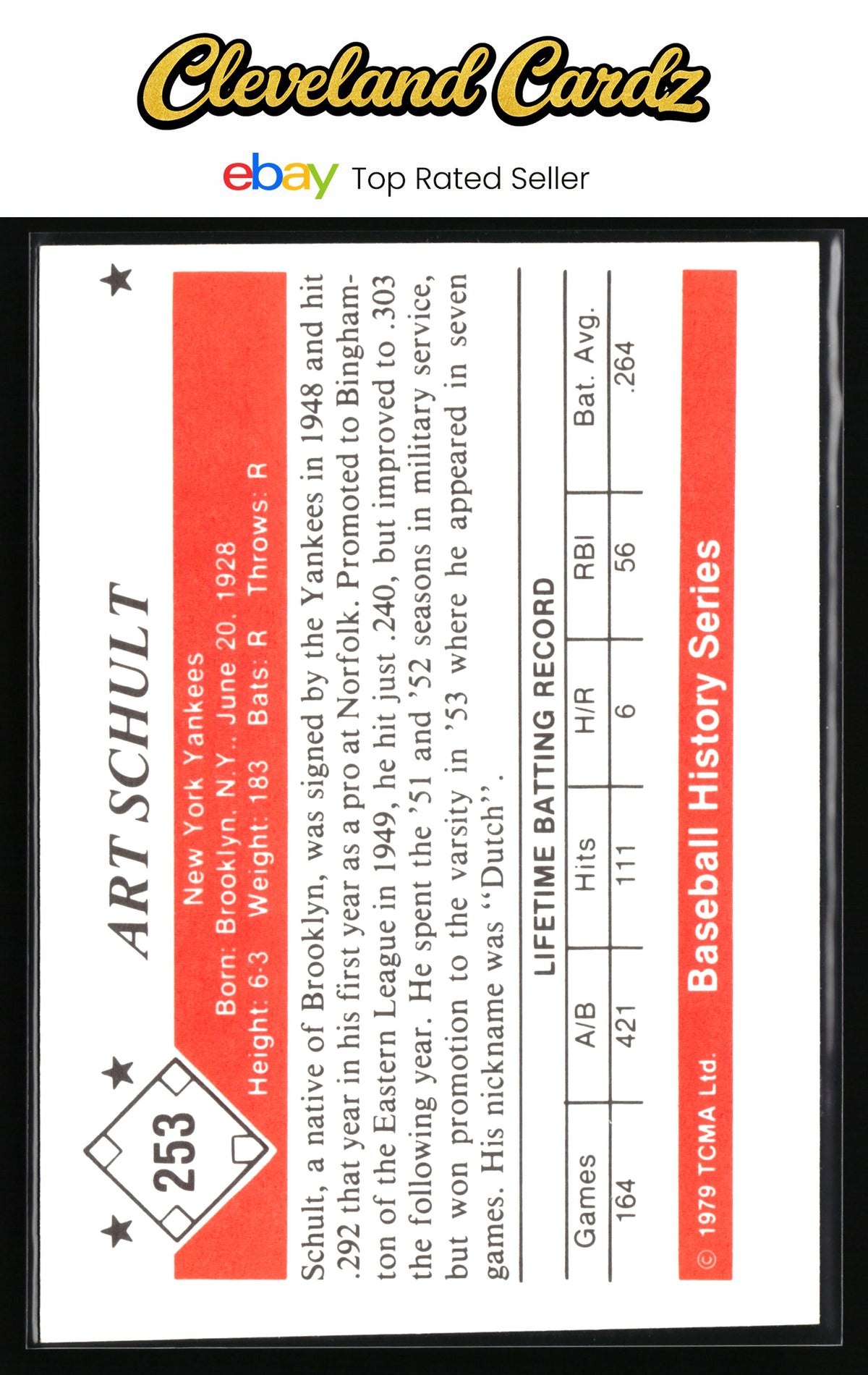 1979 TCMA The 1950’s #253 Art Schult