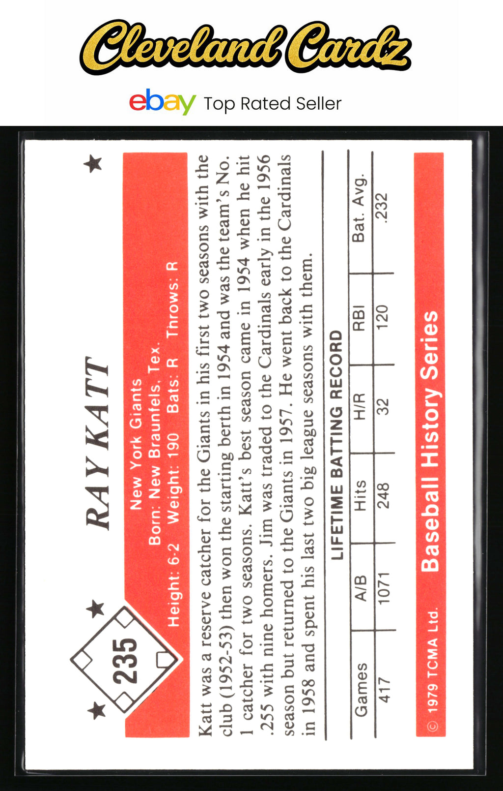 1979 TCMA The 1950’s #235 Ray Katt