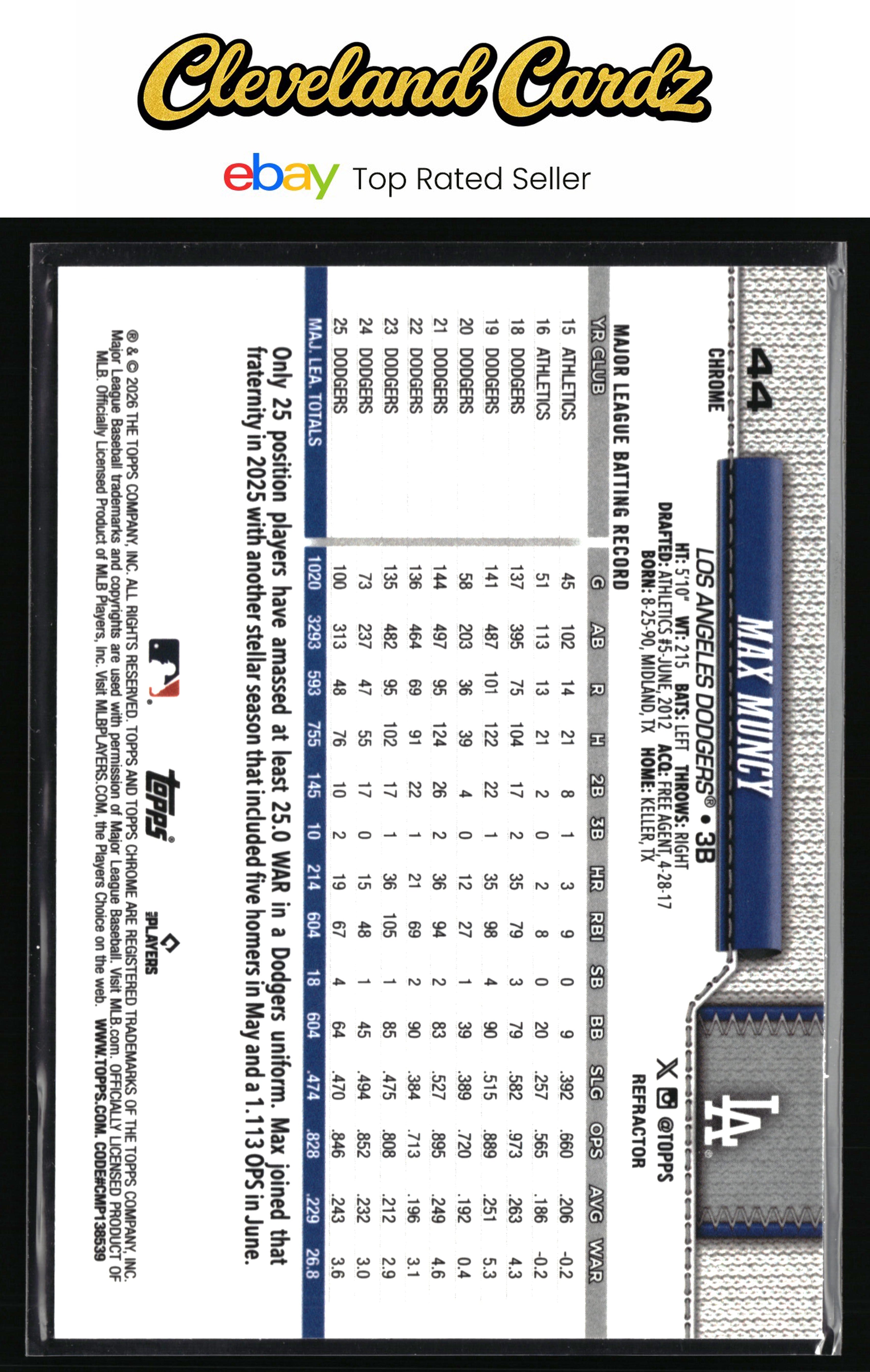 2026 Topps Chrome #44 Max Muncy Refractors