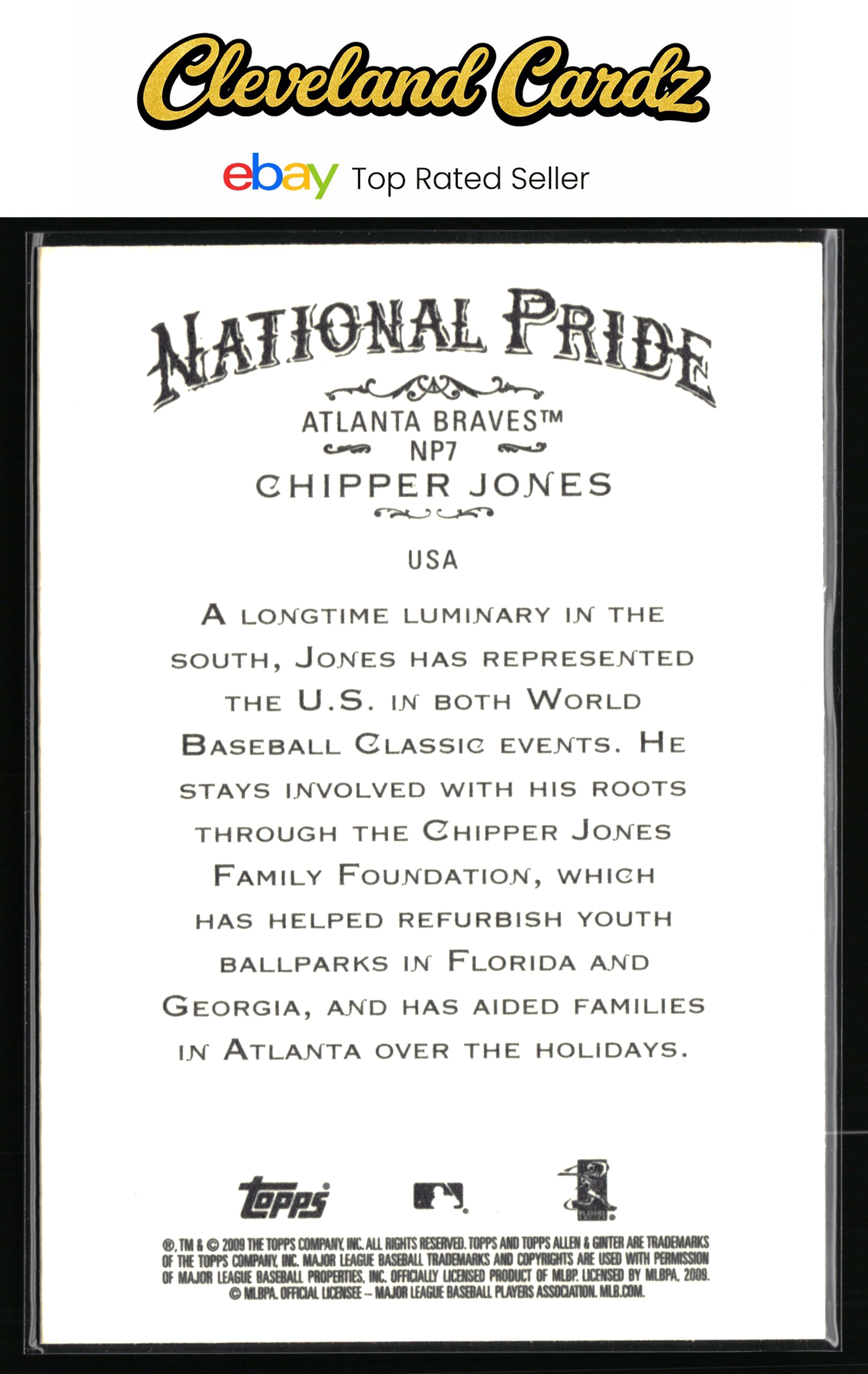 2009 Topps Allen & Ginter #NP7 Chipper Jones National Pride