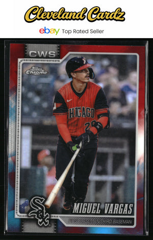 2026 Topps Chrome #49 Miguel Vargas Red White and Blue Refractors